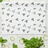 Bourgeons de fleurs rose, motif à l'aquarelle キッチンタオル (折り畳み)