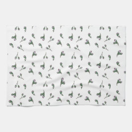 Bourgeons de fleurs rose, motif à l'aquarelle キッチンタオル