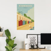 Bournemouth Beach Dorset Seaside Travel Poster ポスター (ホームオフィス)