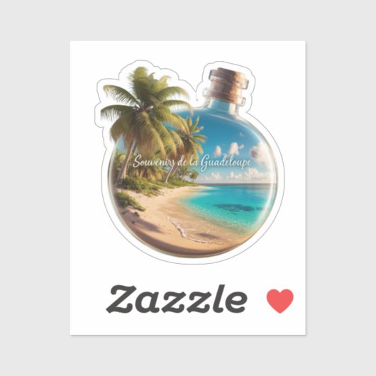 Bouteille Souvenir Guadeloupe: Plage Tropicale シール (シート)