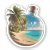 Bouteille Souvenir Guadeloupe: Plage Tropicale シール (正面)