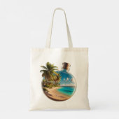 Bouteille Souvenir Guadeloupe: Plage Tropicale  トートバッグ (裏面)