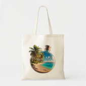 Bouteille Souvenir Guadeloupe: Plage Tropicale  トートバッグ (正面)
