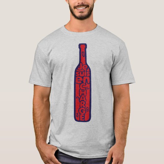 bouteille_vin_alcool_charge_biture_humour1 tシャツ (正面)