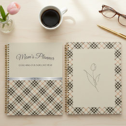 Boutique Beige Plaid Moms Fabulous Year Planner プランナー手帳
