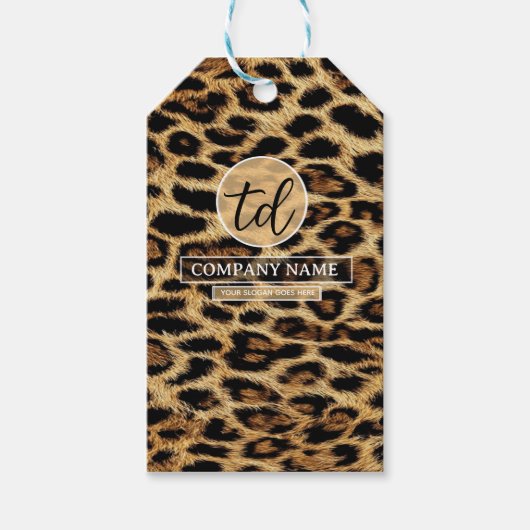 Boutique Branding Leopard Skin Beauty Industry ギフトタグ (正面)