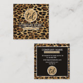 Boutique Branding Leopard Skin Beauty Industry スクエア名刺 (正面/裏面)