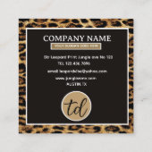 Boutique Branding Leopard Skin Beauty Industry スクエア名刺 (裏面)