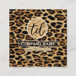 Boutique Branding Leopard Skin Beauty Industry スクエア名刺