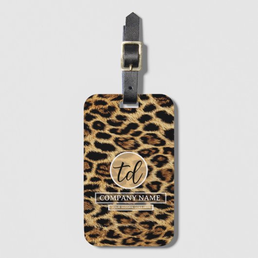 Boutique Branding Leopard Skin Beauty Industry ラゲッジタグ (正面縦)