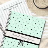 Boutique Chic Mint Green Polka Dot Monogram Diary ノートブック