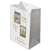 Boutique Gold Frame & Baby Photo Easter ミディアムペーパーバッグ (正面アングル)