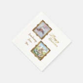 Boutique Gold Frame Photo Keepsake Easter スタンダードカクテルナプキン (角)