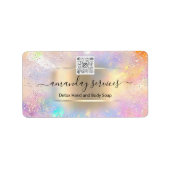 Boutique Online Shop Makeup Gold Holograph QR Code ラベル (正面)