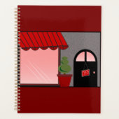 Boutique Storefront Red Black Topiary Open プランナー手帳 (正面)