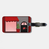Boutique Storefront Red Black Topiary Open ラゲッジタグ (裏面横)