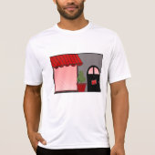 Boutique Storefront Red Black Topiary Open Tシャツ (正面)