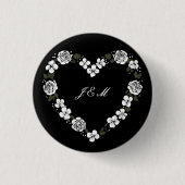 Bouton cadeau de mariage - coeur nori et blanc 缶バッジ (正面)