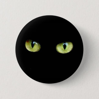 Bouton chat noir yeux verts 缶バッジ