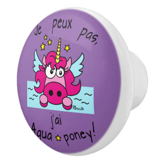 Bouton de porte "Licorne, Aquaponey" セラミックノブ