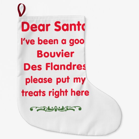 BouvierよいDes Flandres ラージクリスマスストッキング (正面)