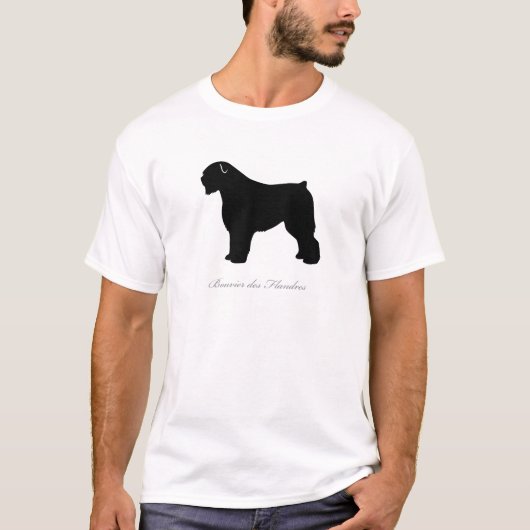 Bouvier des Flandresのシルエット Tシャツ (正面)
