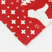 Bouvier des Flandresはクリスマスパターンのシルエットを描きます フリースブランケット (角)