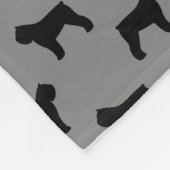 Bouvier des Flandresはパターン灰色のシルエットを描きます フリースブランケット (角)