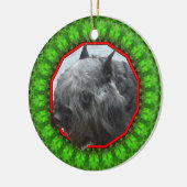 Bouvier des Flandres幸せなHowliday セラミックオーナメント (左)