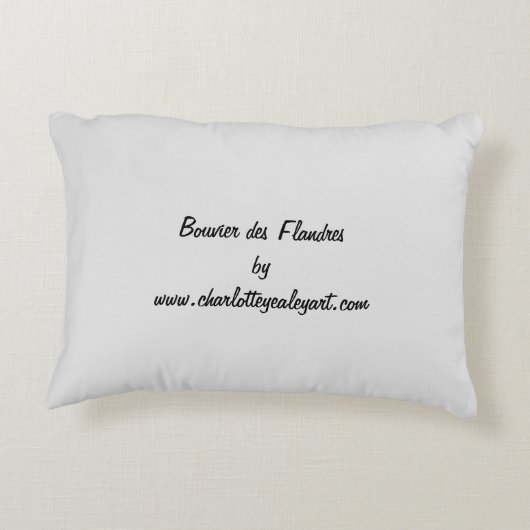 Bouvier des Flandres犬の芸術の枕 アクセントクッション (裏面)