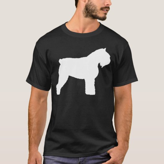 Bouvier des Flandres犬(白で) Tシャツ (正面)