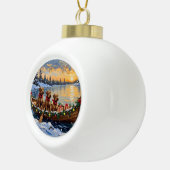 Bouvier des Flandres Christmas Boat Holiday セラミックボールオーナメント (右)