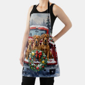 Bouvier des Flandres Christmas Red Truck Holiday エプロン (インサイチュ)