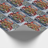 Bouvier des Flandres Christmas Red Truck Holiday ラッピングペーパー (角)