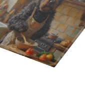 Bouvier des Flandres Cooking in Kitchen カッティングボード (角)