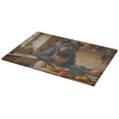 Bouvier des Flandres Cooking in Kitchen カッティングボード (角)