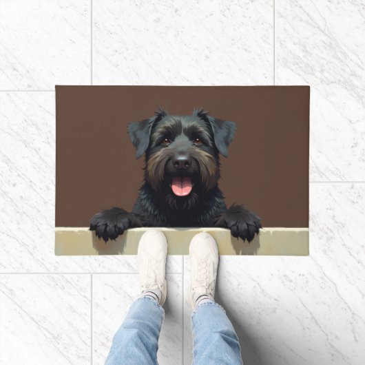 Bouvier des Flandres Doormat Art ドアマット (室内)