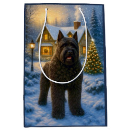Bouvier des Flandres Holiday ミディアムペーパーバッグ