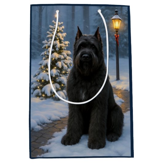 Bouvier des Flandres Holiday  ミディアムペーパーバッグ (正面)