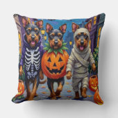 Bouvier des Flandres Trick-or-Treating Halloween クッション (正面)