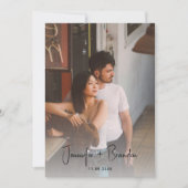 Bowお洒落日付写真を保存 招待状 (正面)