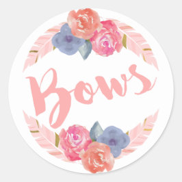BowまたはArrows Guess The Gender Stickers Bows Pink ラウンドシール