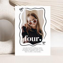 Bowウェー縁どフフォト4th誕生日招待状 招待状