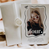 Bowウェー縁どフフォト4th誕生日招待状 招待状