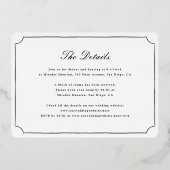 Bowエレガント All-In-One Black & White Photo 結婚's 箔招待状 (裏面)