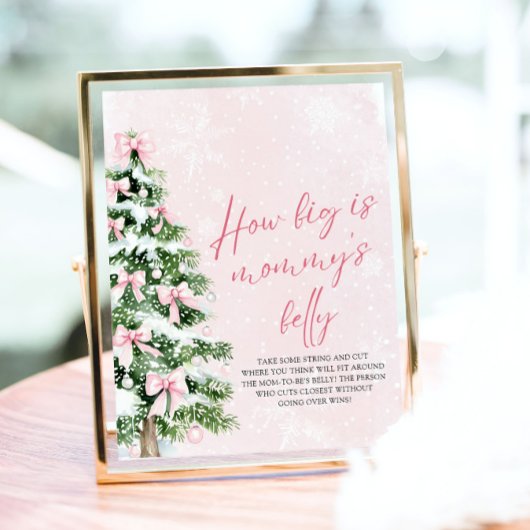 Bowクリスマスベビーシャワーどのように大きいママの腹 ポスター