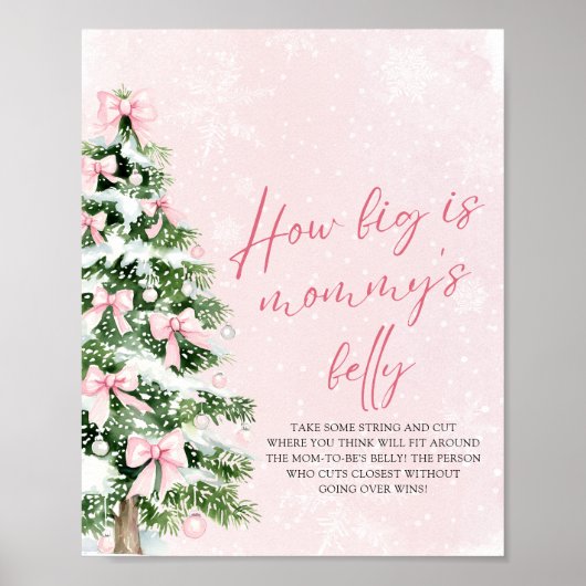 Bowクリスマスベビーシャワーどのように大きいママの腹 ポスター (正面)