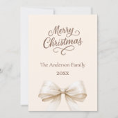 Bowクリーム写真年レビューmocha brownクリスマス シーズンカード (正面)