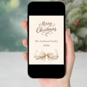 Bowクリーム写真年レビューmocha brownクリスマス シーズンカード