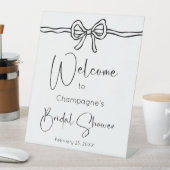 Bowスクリプモダントブライダルシャワーへようこそ 台座サイン (インサイチュ)